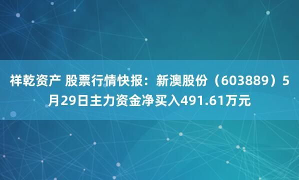 祥乾资产 股票行情快报：新澳股份（603889）5月29日主力资金净买入491.61万元